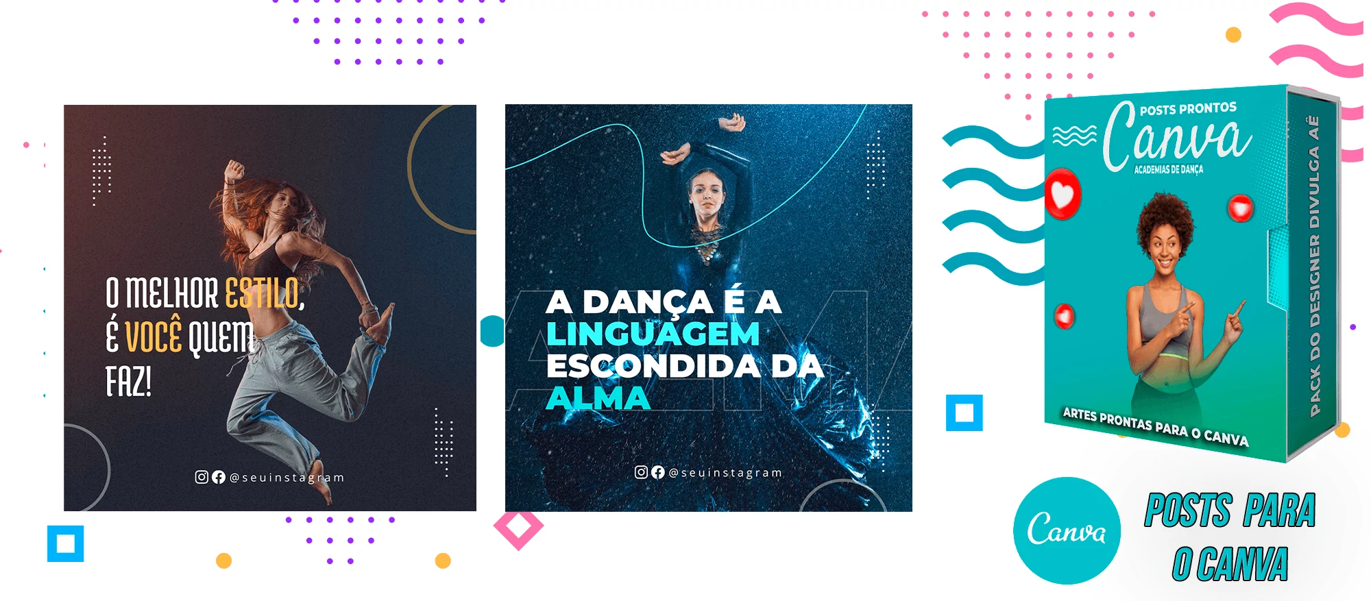 Pack de Posts Prontos para o Canva - Academia/Escola de Dança - Zumba - Imagem 7