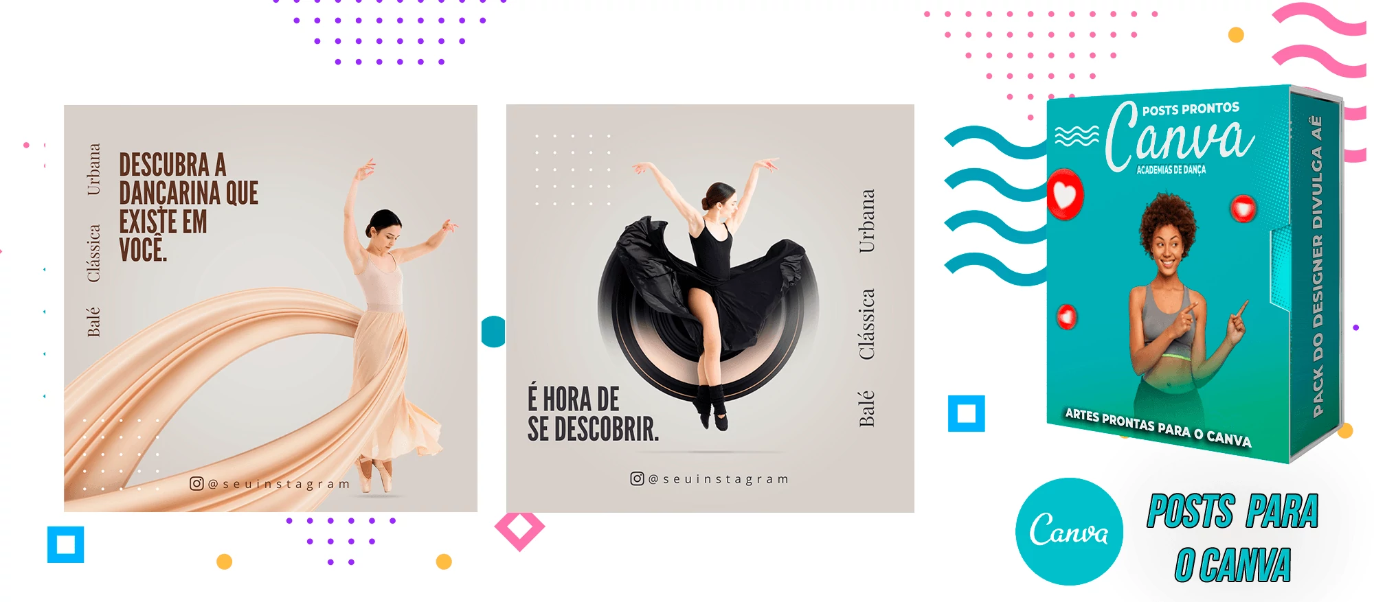 Pack de Posts Prontos para o Canva - Academia/Escola de Dança - Zumba - Imagem 3