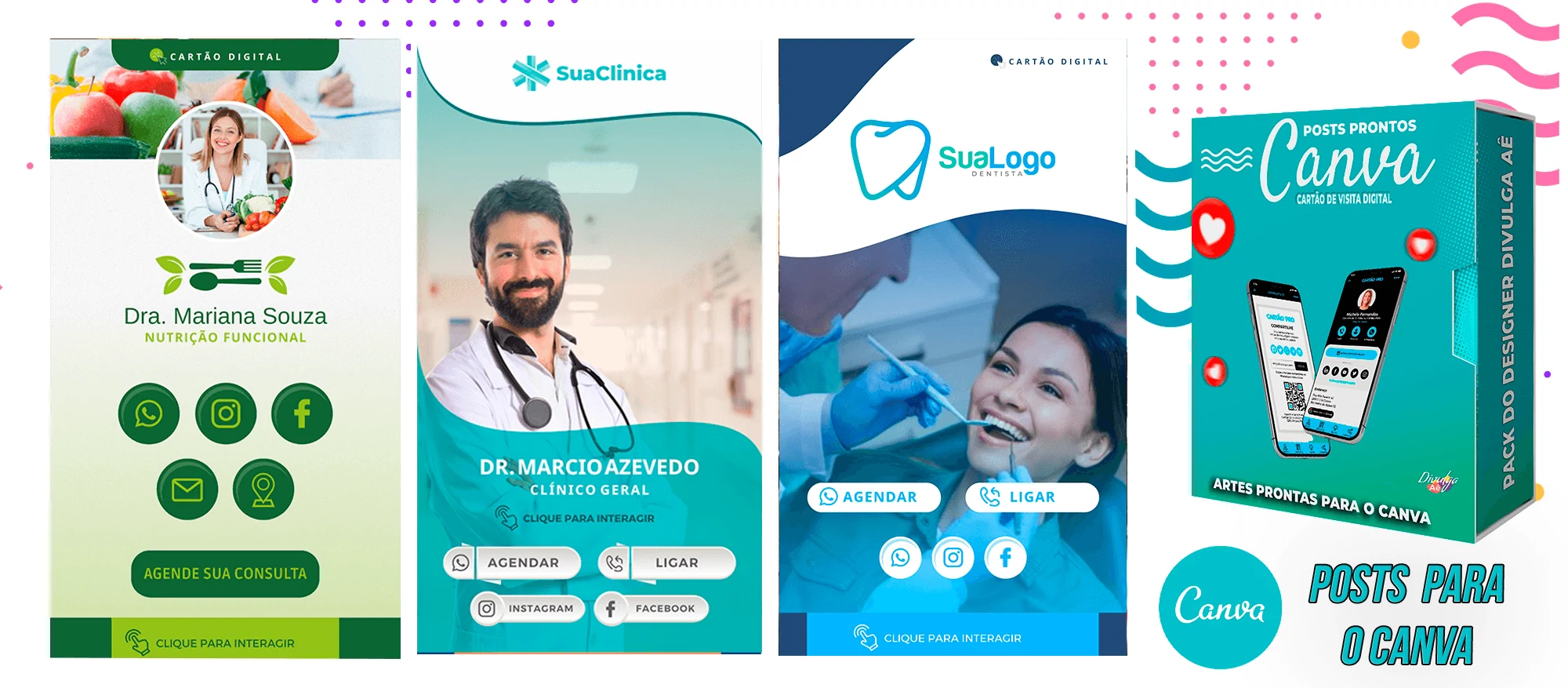 Pack para o Canva - Cartão de Visita Digital e Interativo - Imagem 2