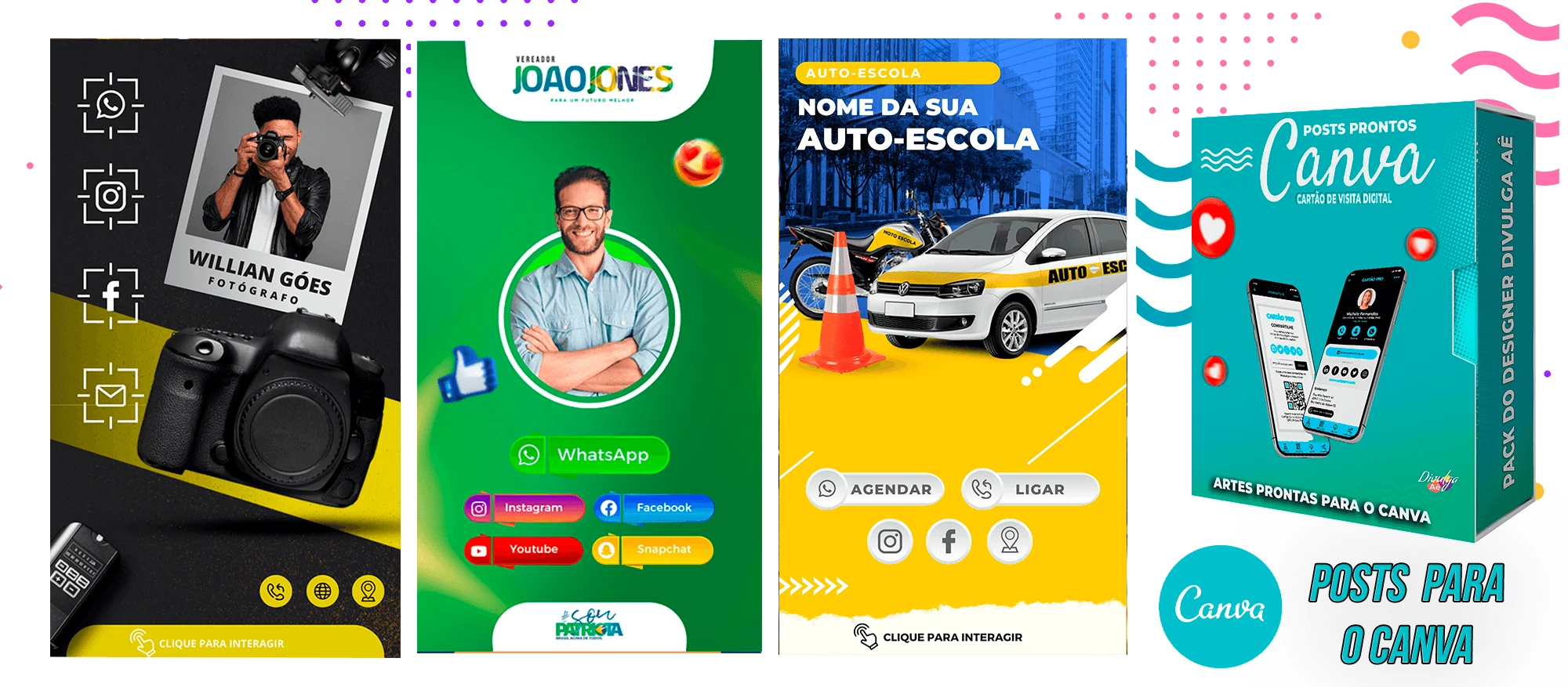 Pack para o Canva - Cartão de Visita Digital e Interativo - Imagem 10