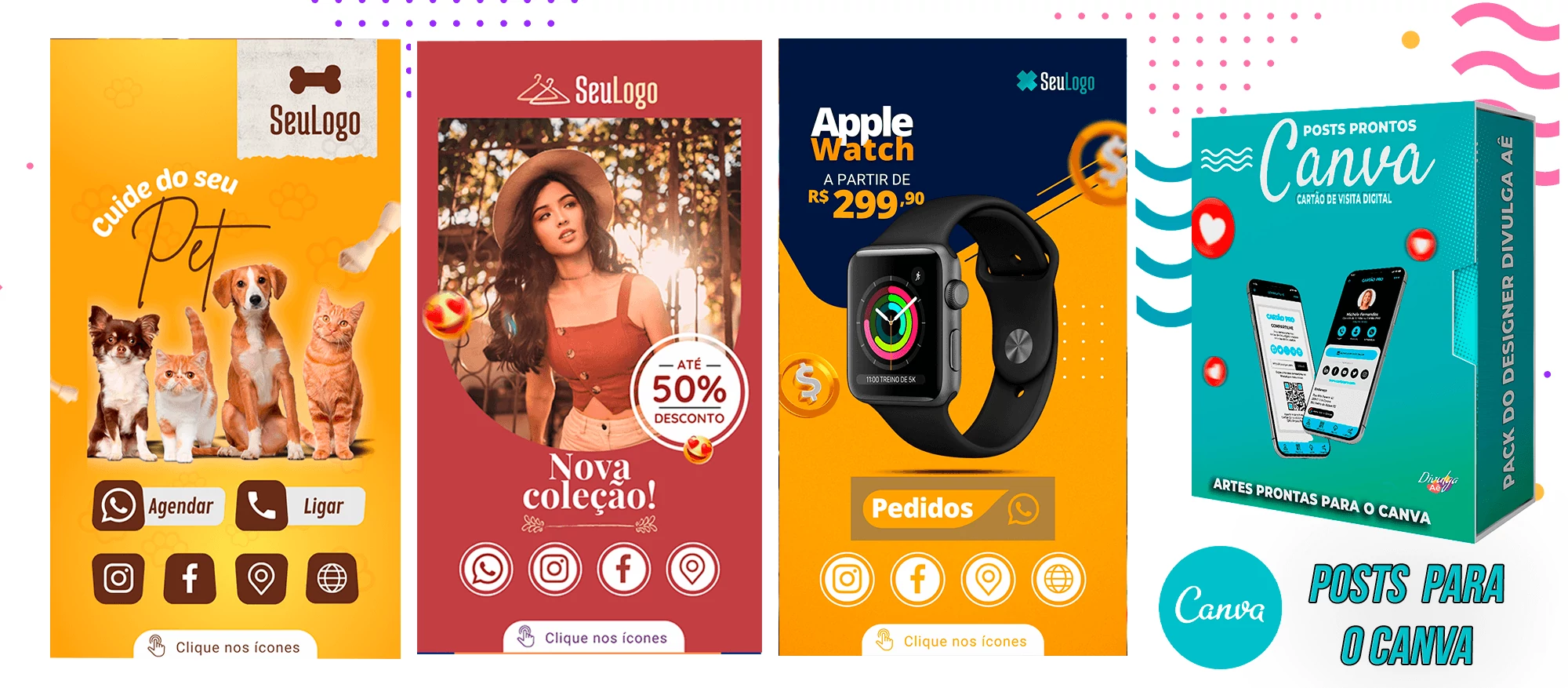 Pack para o Canva - Cartão de Visita Digital e Interativo - Imagem 4