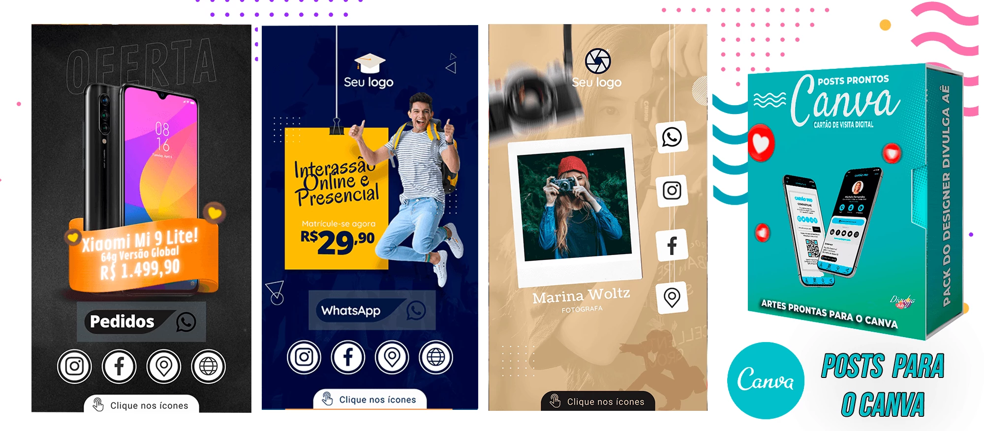 Pack para o Canva - Cartão de Visita Digital e Interativo - Imagem 6