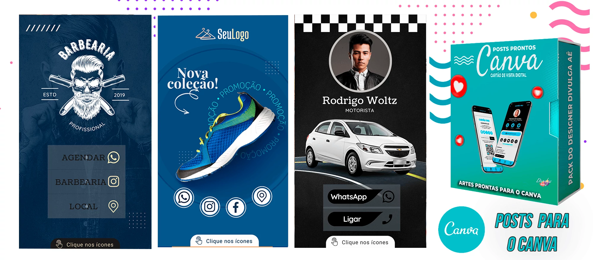 Pack para o Canva - Cartão de Visita Digital e Interativo - Imagem 8