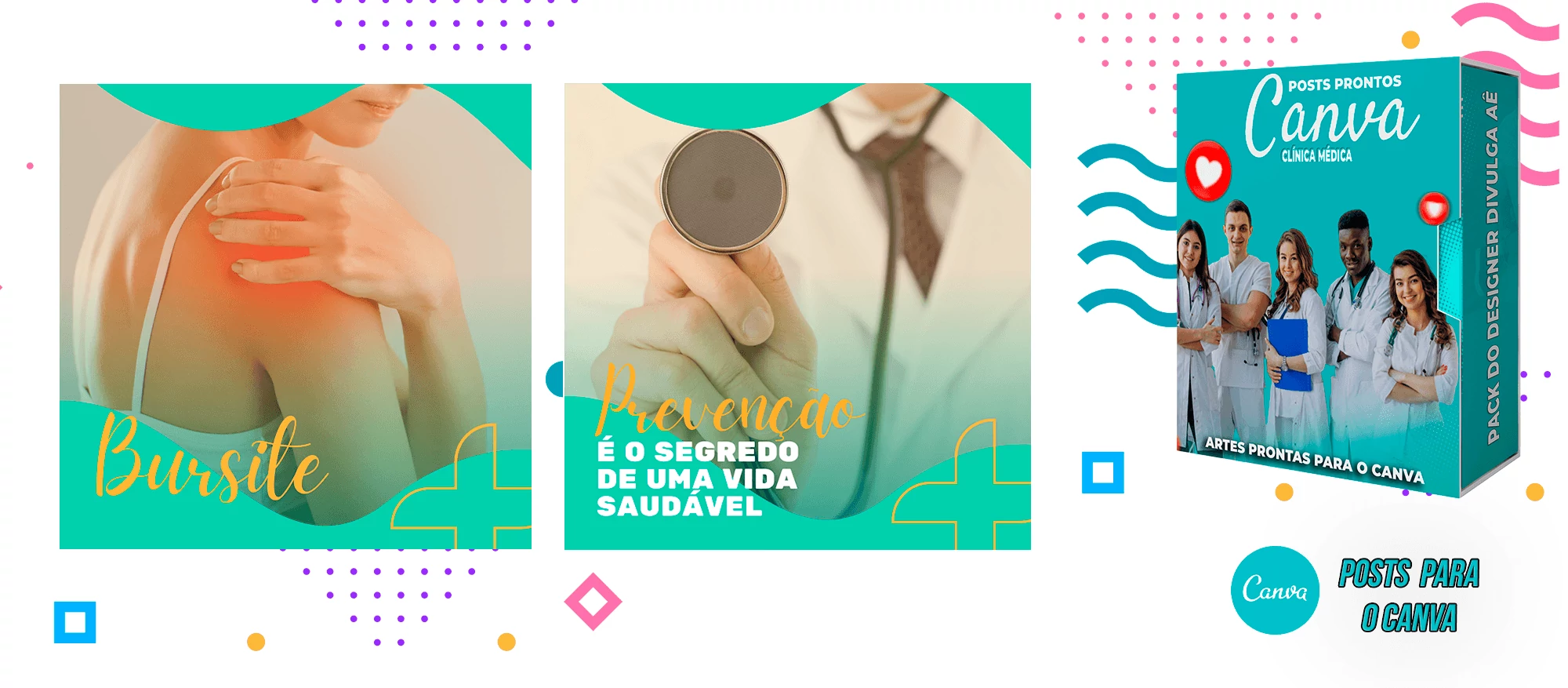 Pack de Posts Prontos para o canva + Legendas Prontas - Clínica Médica - Imagem 7