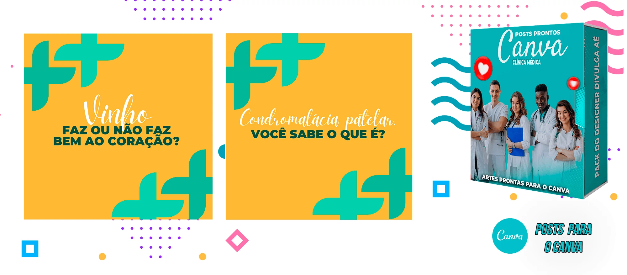 Pack de Posts Prontos para o canva + Legendas Prontas - Clínica Médica - Imagem 4