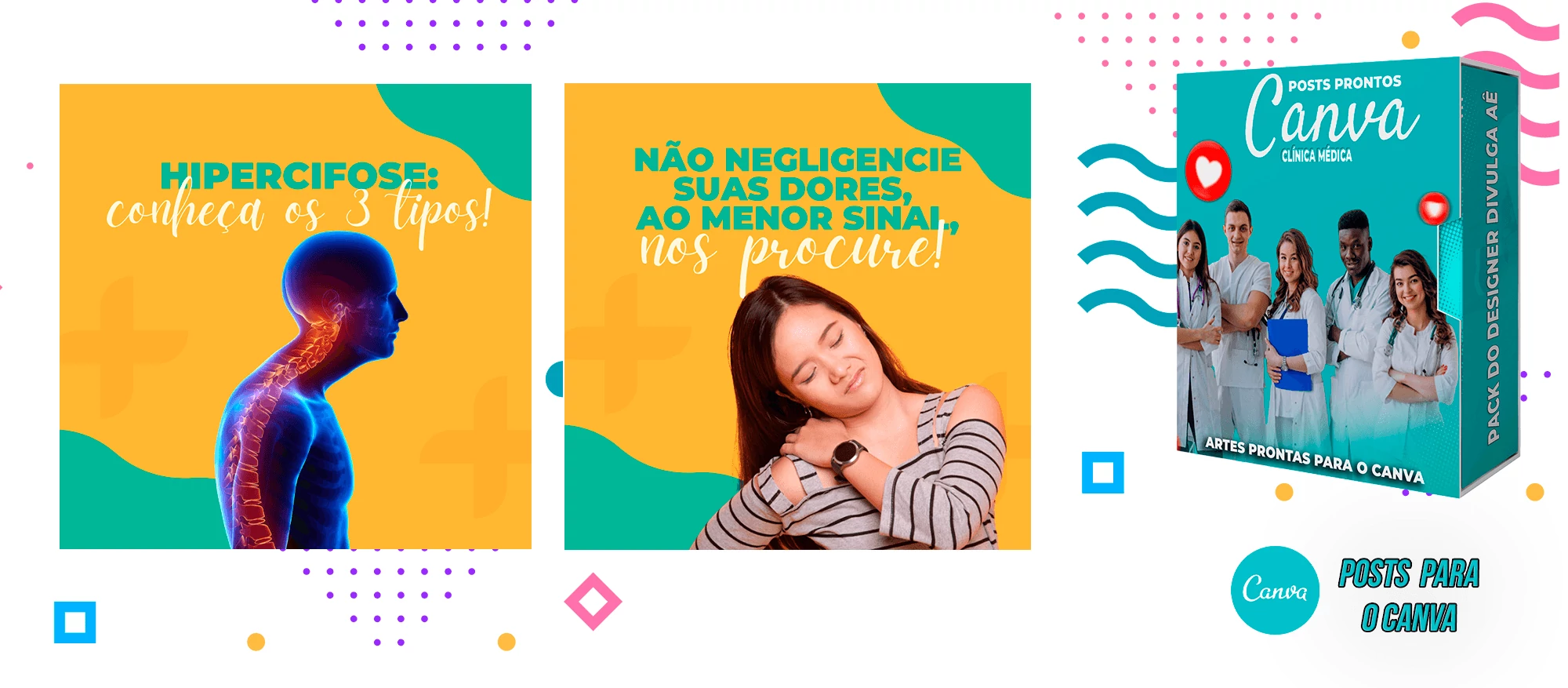 Pack de Posts Prontos para o canva + Legendas Prontas - Clínica Médica - Imagem 2