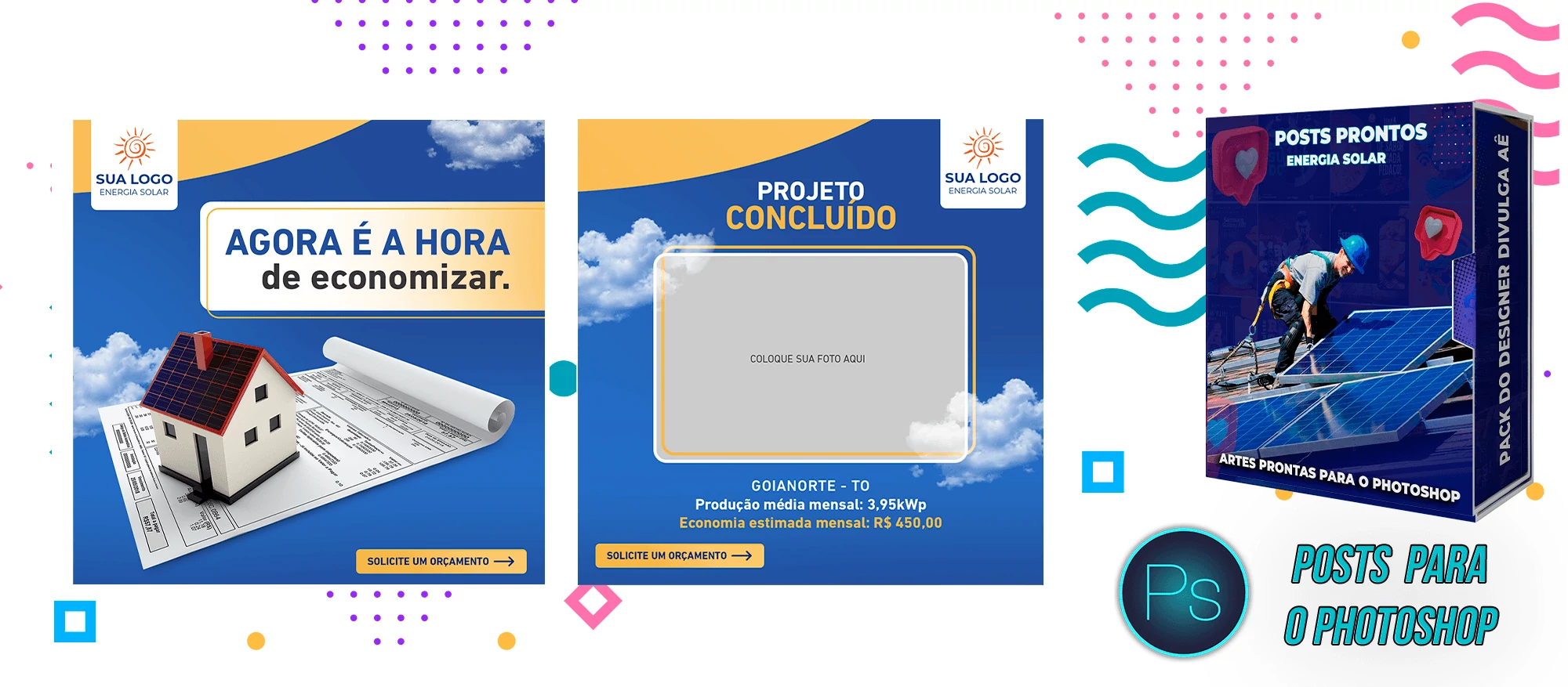 Pack de Posts Prontos para Empresas de Energia Solar para o Photoshop - Imagem 12