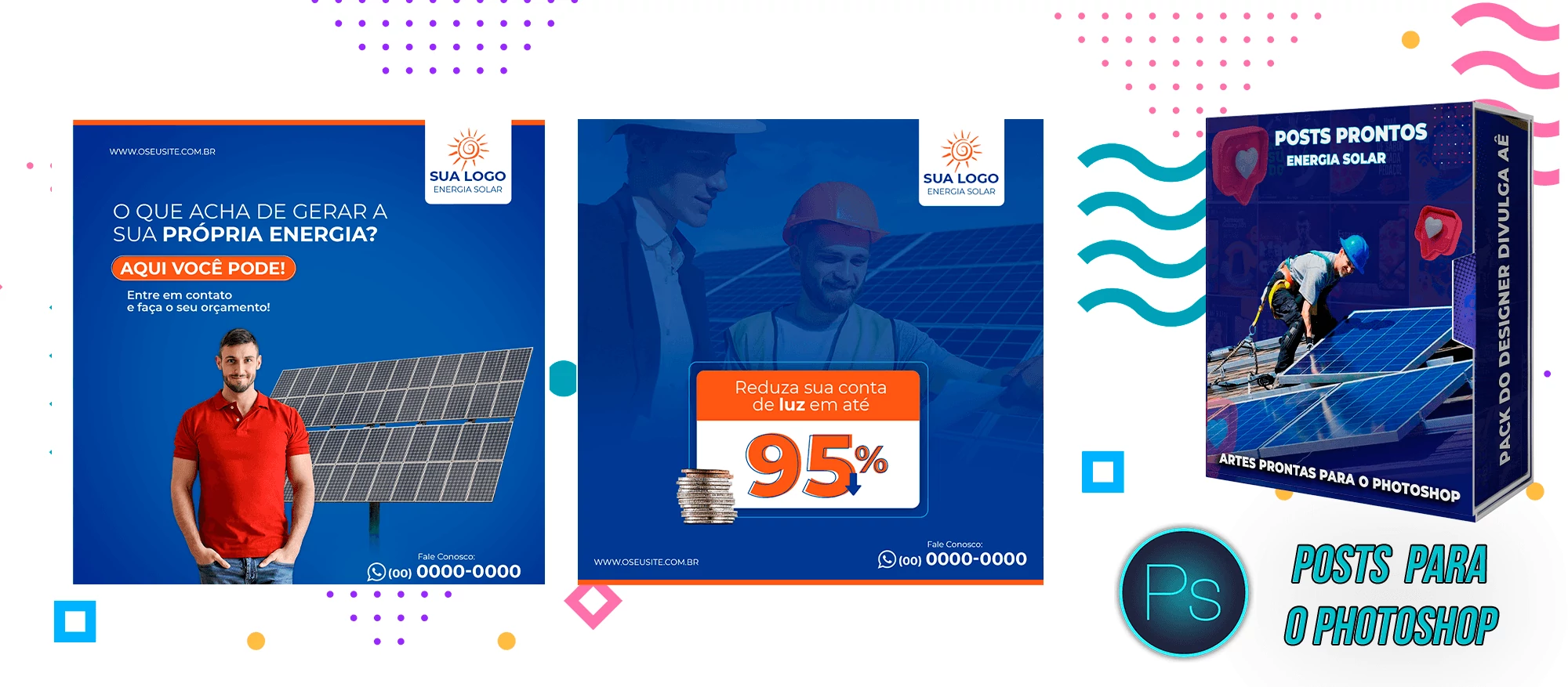 Pack de Posts Prontos para Empresas de Energia Solar para o Photoshop - Imagem 10