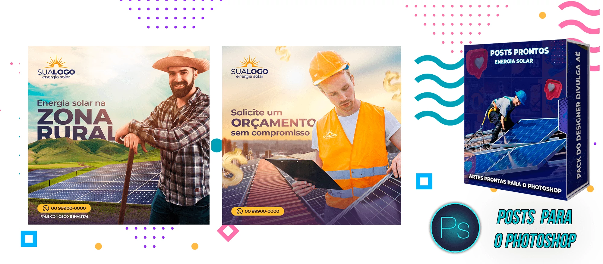 Pack de Posts Prontos para Empresas de Energia Solar para o Photoshop - Imagem 15