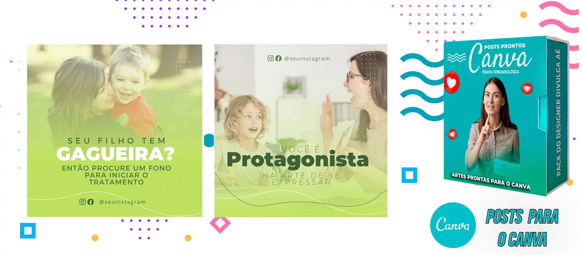 Pack de Posts Prontos para o Canva - Fonoaudiólogo + Legendas Prontas - Imagem 6