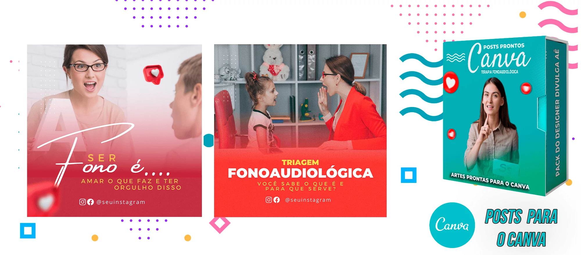 Pack de Posts Prontos para o Canva - Fonoaudiólogo + Legendas Prontas - Imagem 12