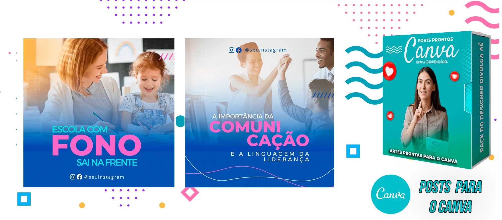 Pack de Posts Prontos para o Canva - Fonoaudiólogo + Legendas Prontas - Imagem 9