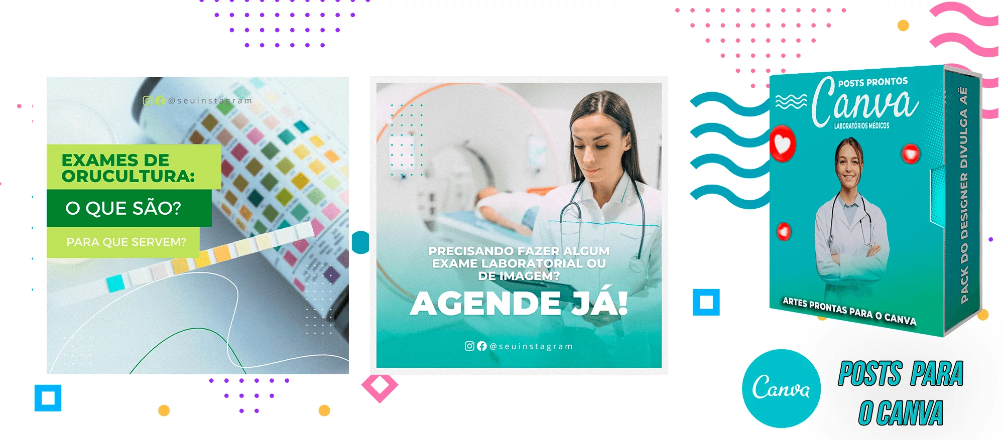 Pack de Posts Prontos para o Canva - Laboratórios Médicos - Laboratório de Análises Clínicas + Legendas - Imagem 15