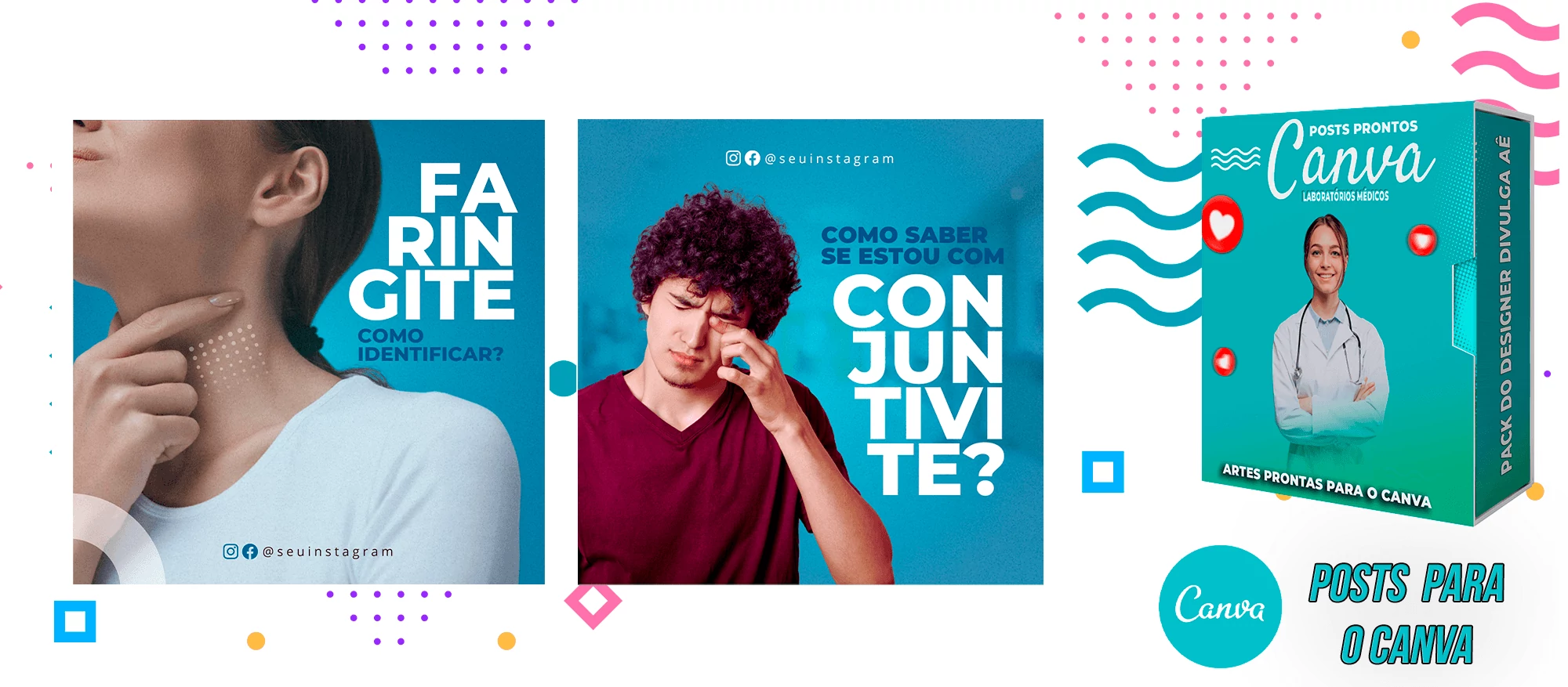 Pack de Posts Prontos para o Canva - Laboratórios Médicos - Laboratório de Análises Clínicas + Legendas - Imagem 10