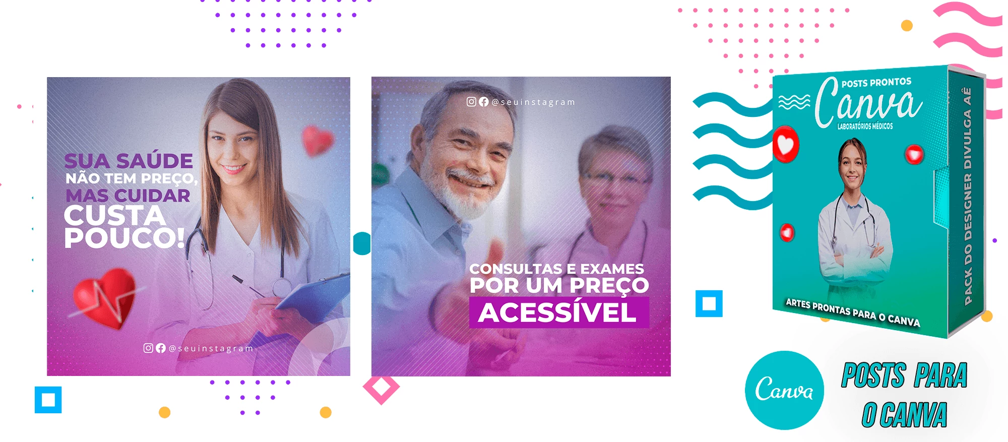 Pack de Posts Prontos para o Canva - Laboratórios Médicos - Laboratório de Análises Clínicas + Legendas - Imagem 26