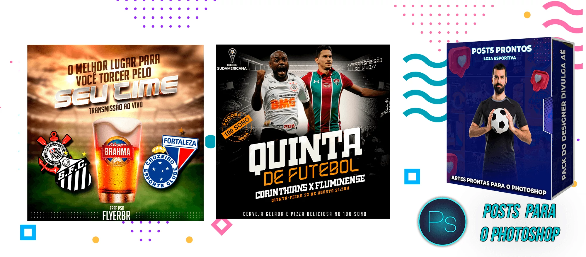 Pack de Posts Prontos com Legendas - Lojas Esportivas - Futebol - Photoshop - Imagem 4