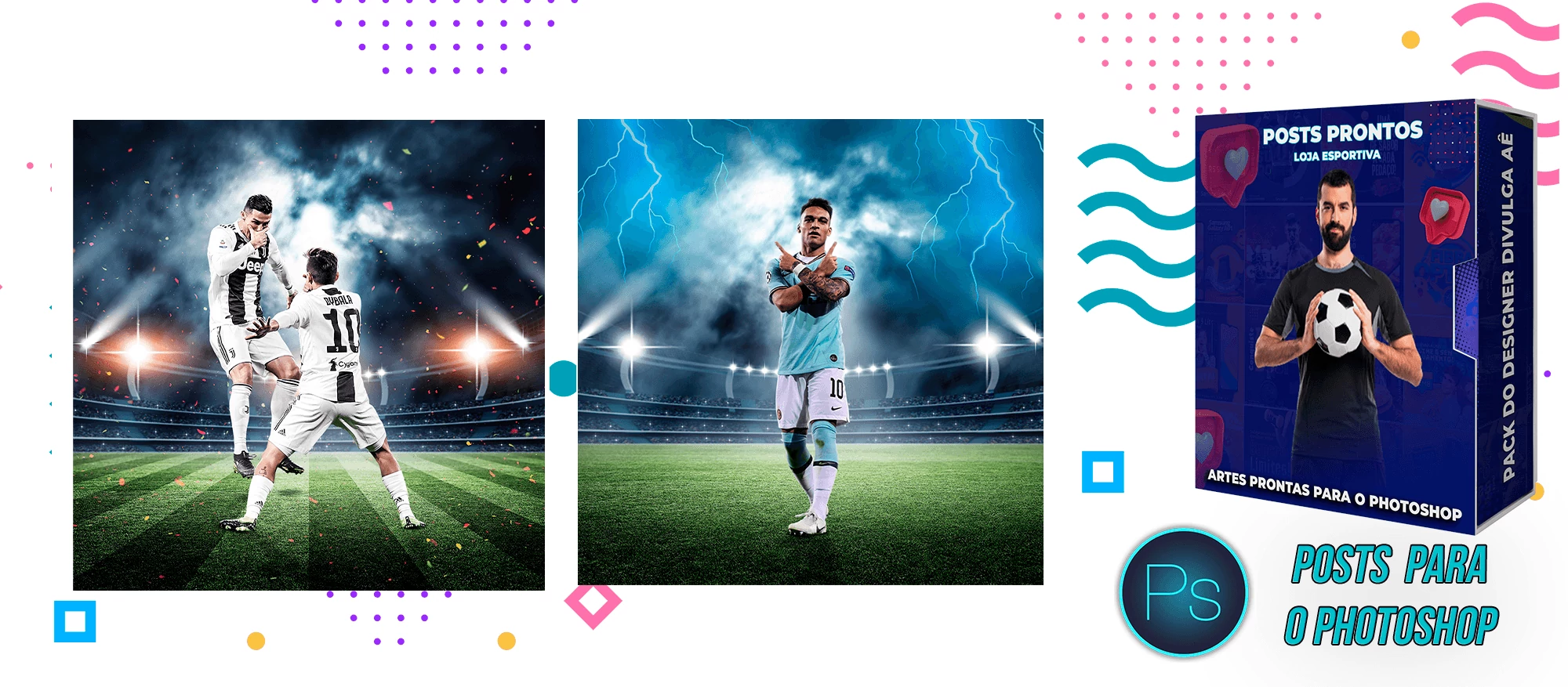 Pack de Posts Prontos com Legendas - Lojas Esportivas - Futebol - Photoshop - Imagem 8