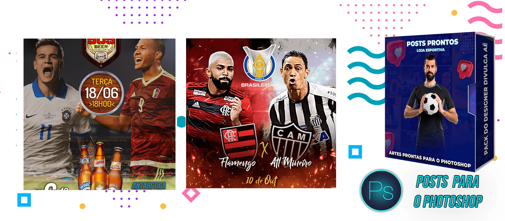 Pack de Posts Prontos com Legendas - Lojas Esportivas - Futebol - Photoshop - Imagem 7
