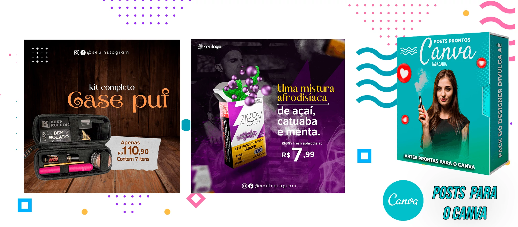 Pack de Posts Prontos com Legendas para o Canva - Tabacaria - Pods - Vape e Narguilé - Imagem 10
