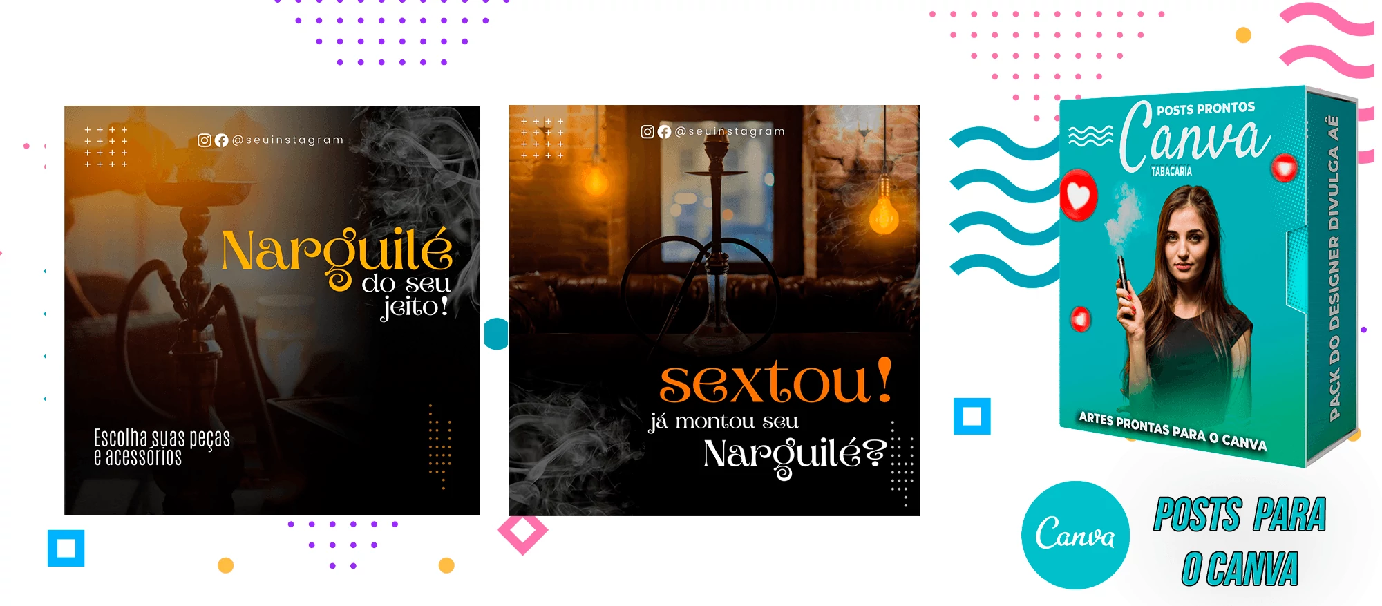Pack de Posts Prontos com Legendas para o Canva - Tabacaria - Pods - Vape e Narguilé - Imagem 16