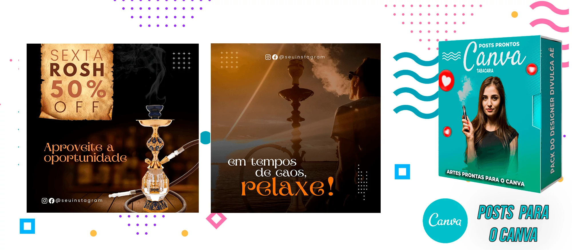 Pack de Posts Prontos com Legendas para o Canva - Tabacaria - Pods - Vape e Narguilé - Imagem 17