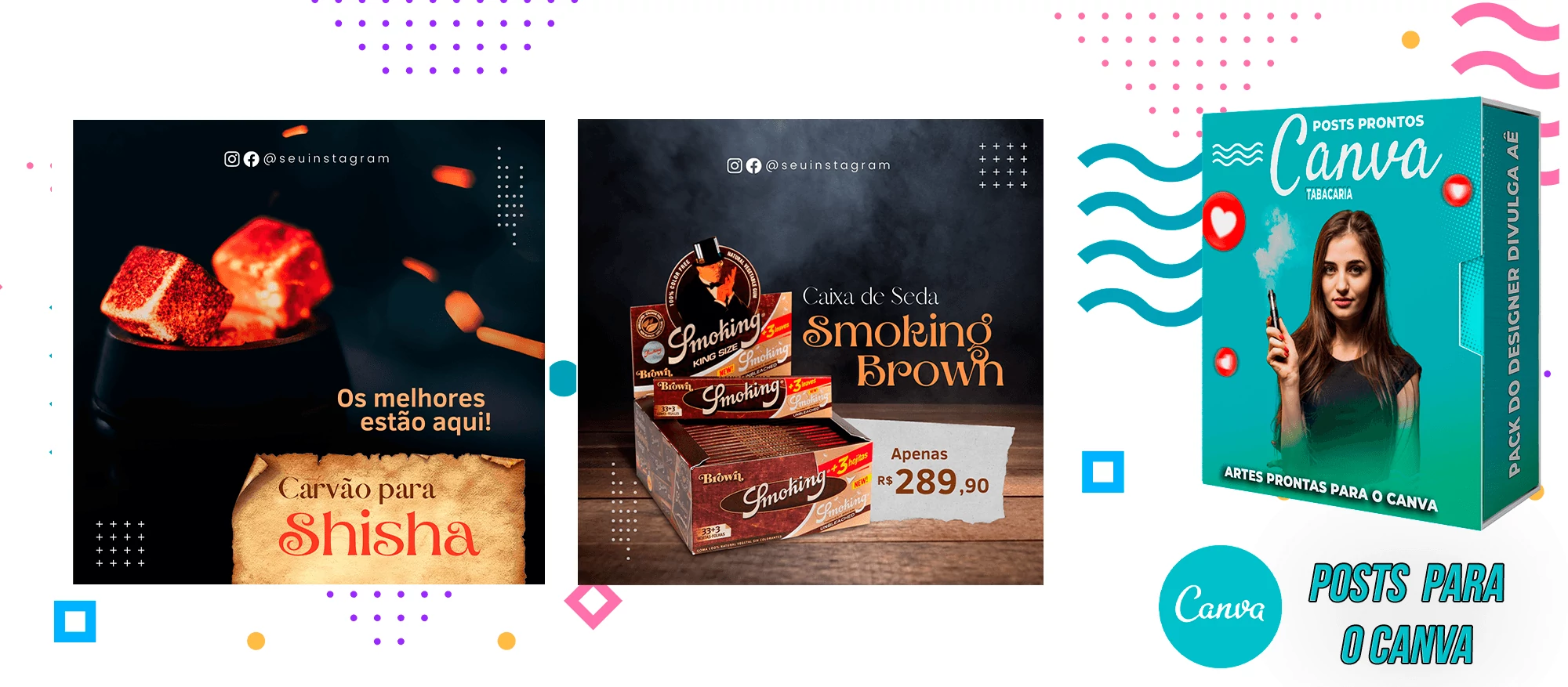 Pack de Posts Prontos com Legendas para o Canva - Tabacaria - Pods - Vape e Narguilé - Imagem 21