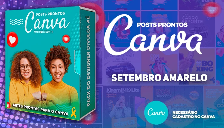 Pack de Posts Prontos para o Canva - Setembro Amarelo