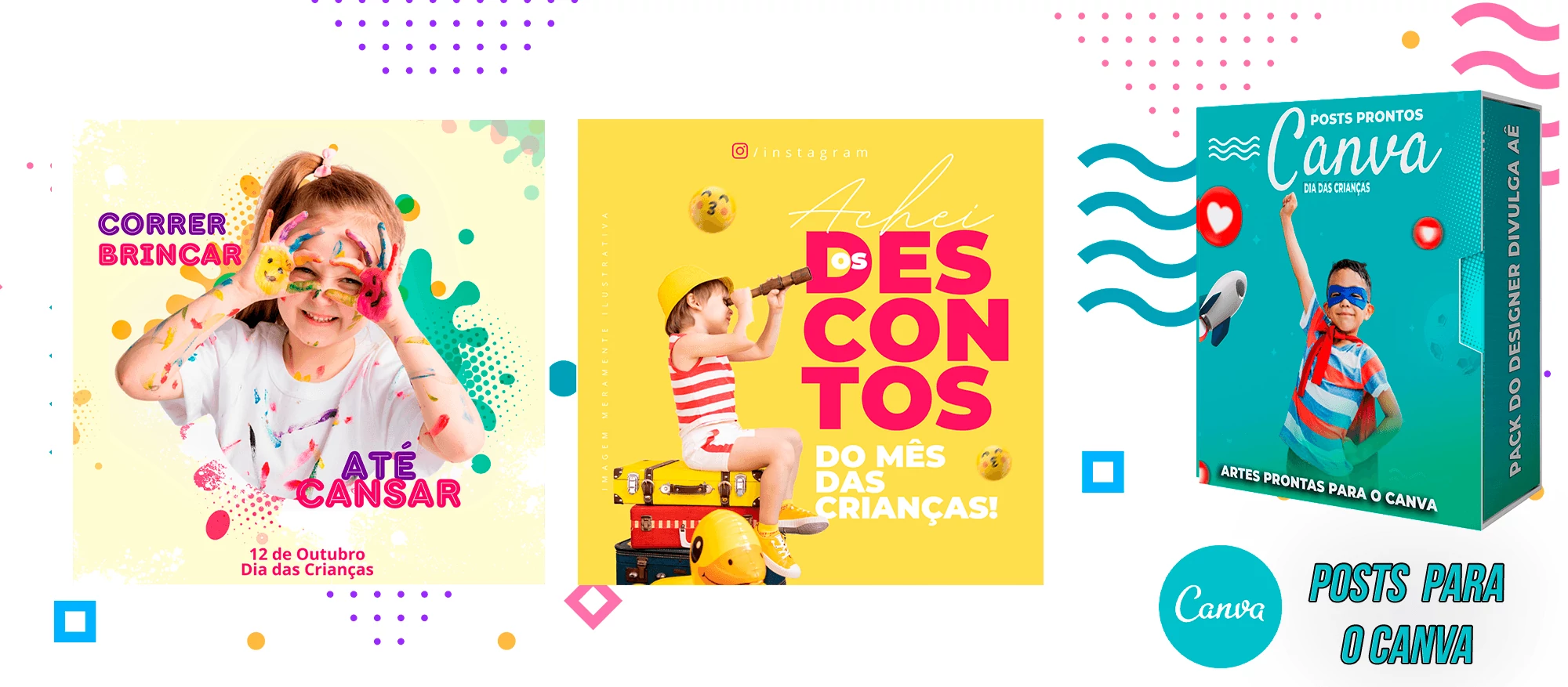 Pack de Posts Prontos para o Canva - Dia das Dia das Crianças - Imagem 5