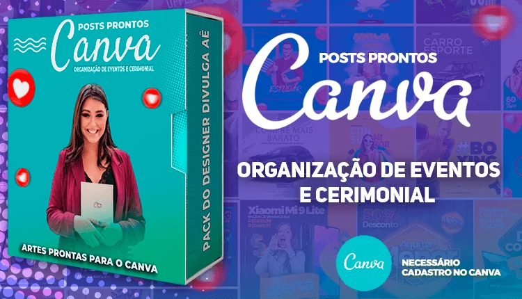 Pack de Posts Prontos para o Canva + Legendas - Cerimonial - Organização de eventos e Cerimonial - Casamento