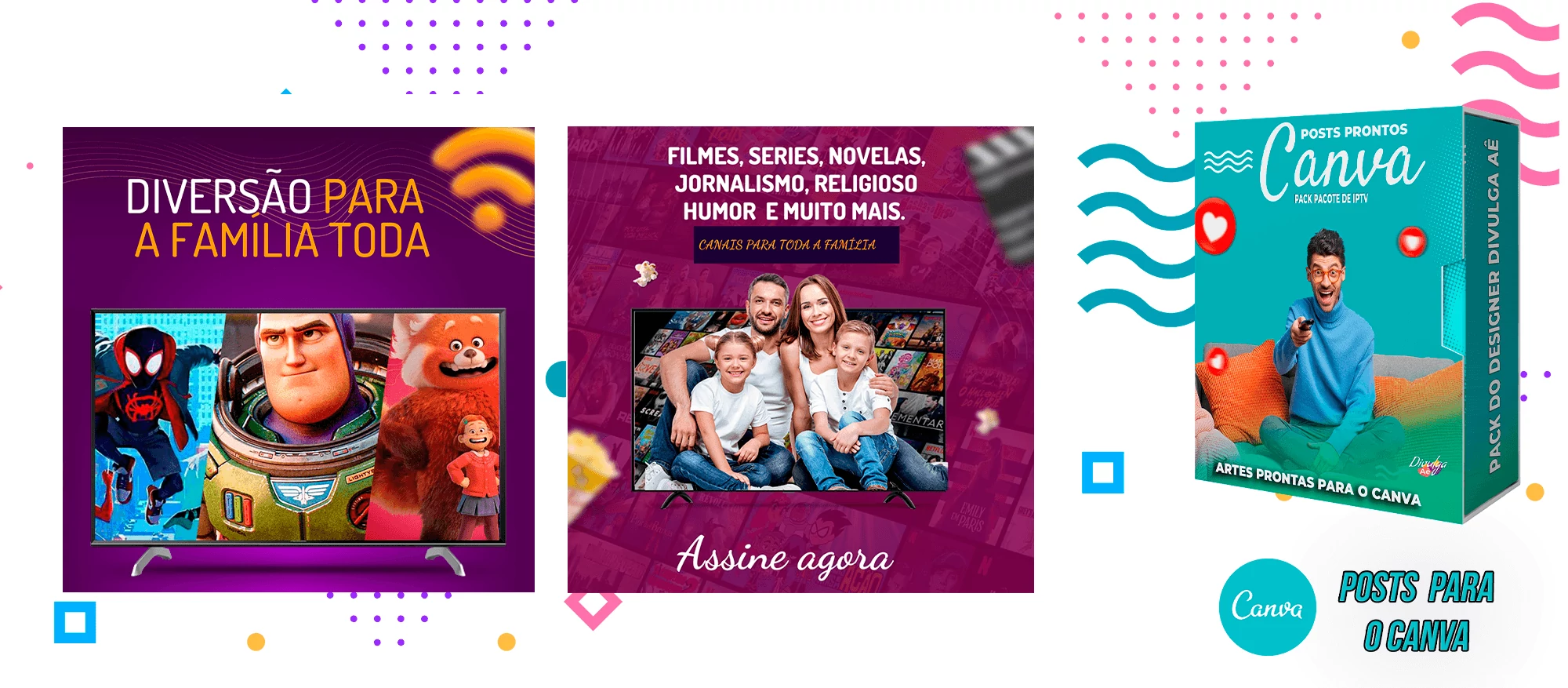 Pack de Posts Prontos para o Canva com legendas - Provedor e Iptv - Vendas de Canais de Tv - Imagem 22