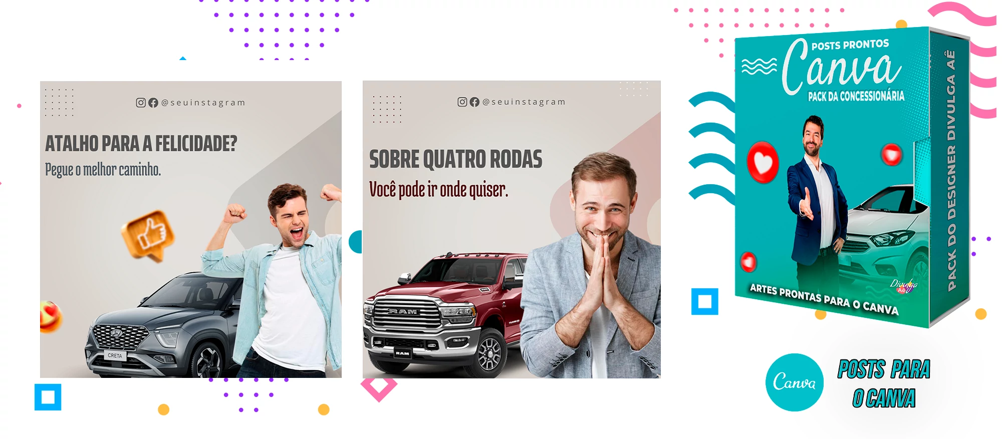 Pack de Posts Prontos para o Canva - Concessionária + Legendas - Venda de Carros e Motos - Imagem 34