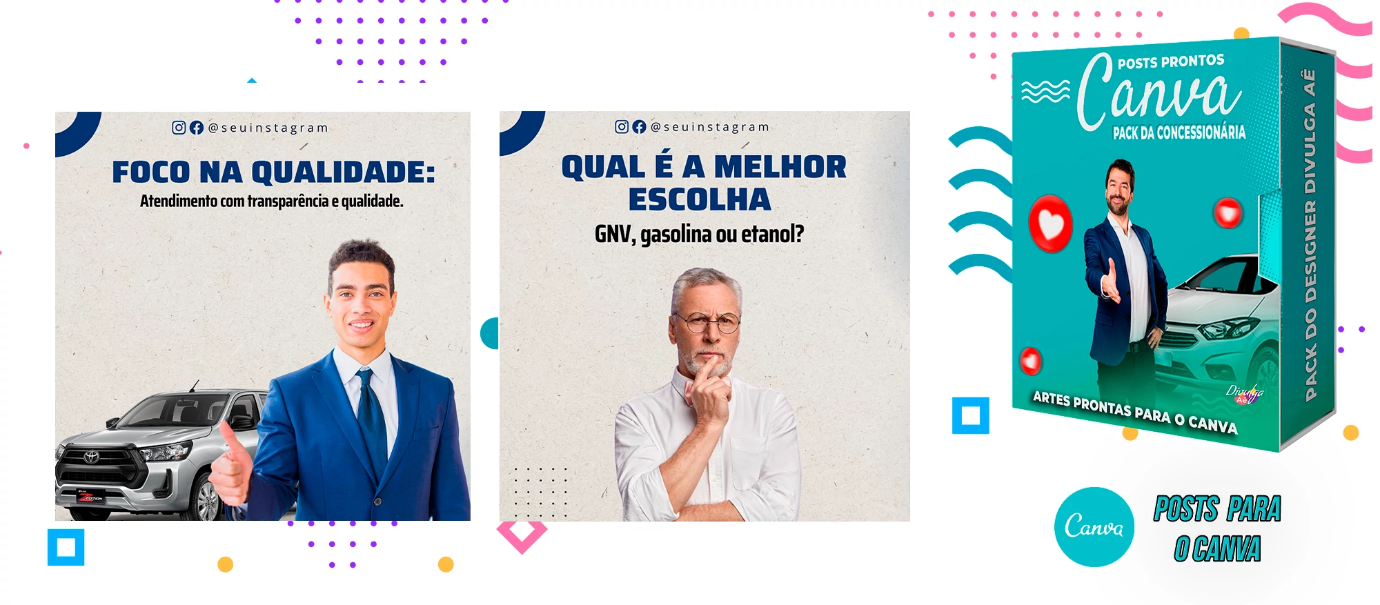 Pack de Posts Prontos para o Canva - Concessionária + Legendas - Venda de Carros e Motos - Imagem 24