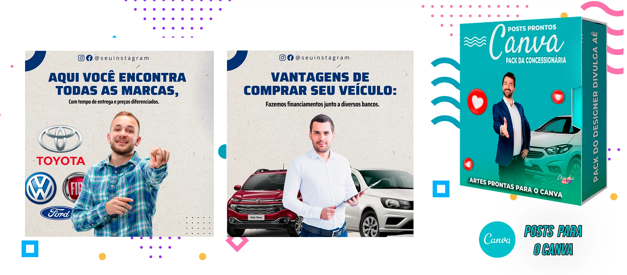 Pack de Posts Prontos para o Canva - Concessionária + Legendas - Venda de Carros e Motos - Imagem 37