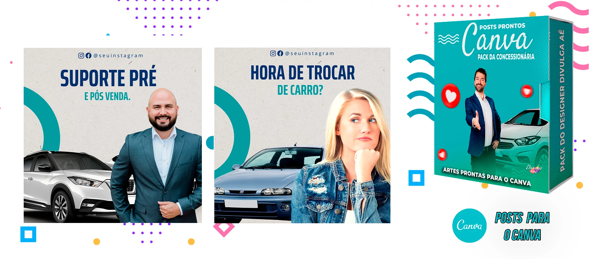 Pack de Posts Prontos para o Canva - Concessionária + Legendas - Venda de Carros e Motos - Imagem 13