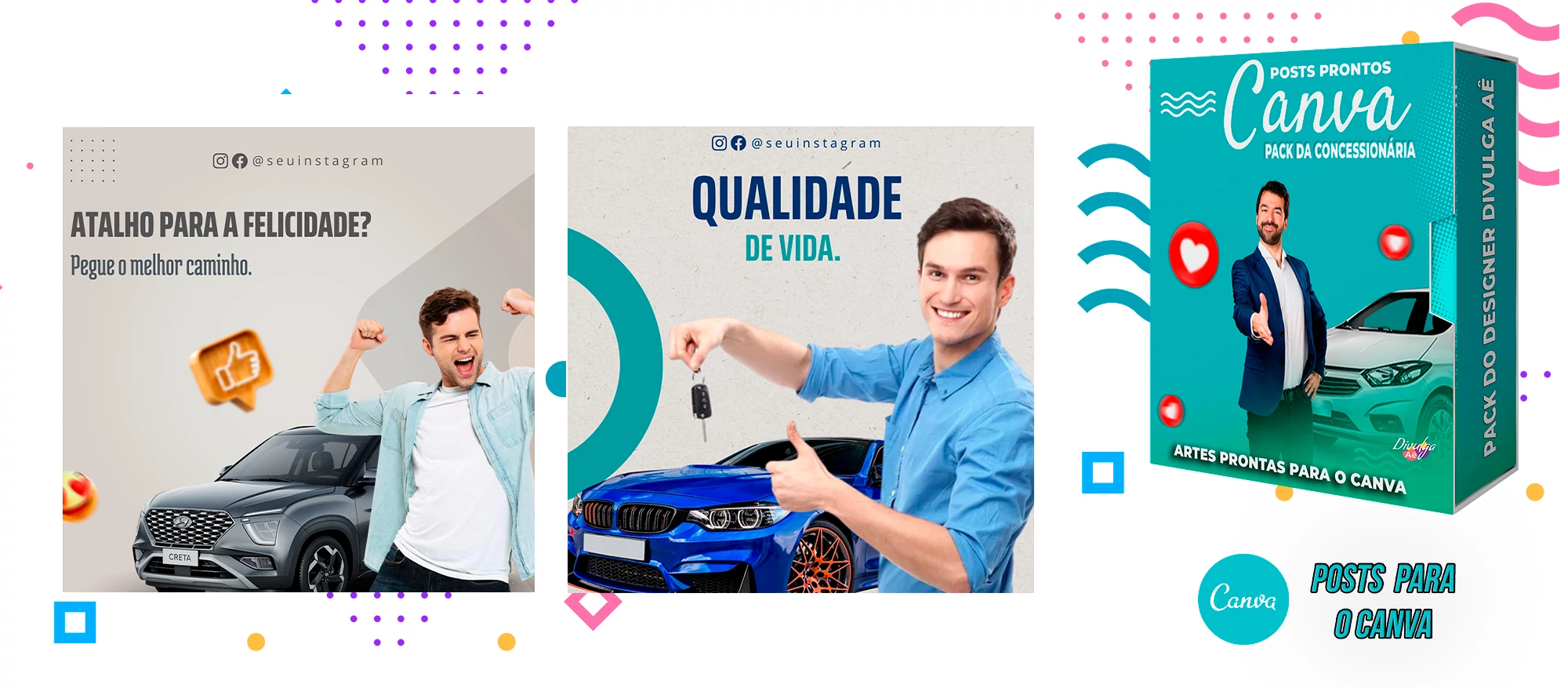Pack de Posts Prontos para o Canva - Concessionária + Legendas - Venda de Carros e Motos - Imagem 41