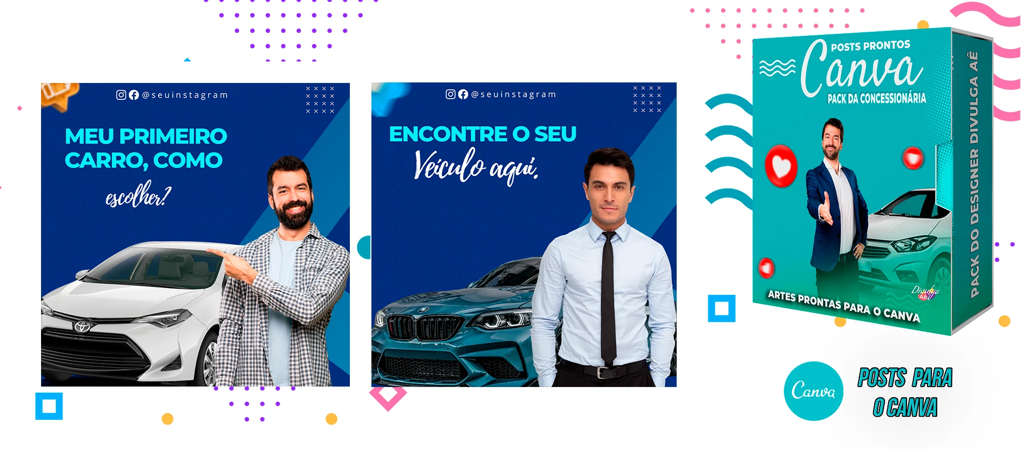 Pack de Posts Prontos para o Canva - Concessionária + Legendas - Venda de Carros e Motos - Imagem 6