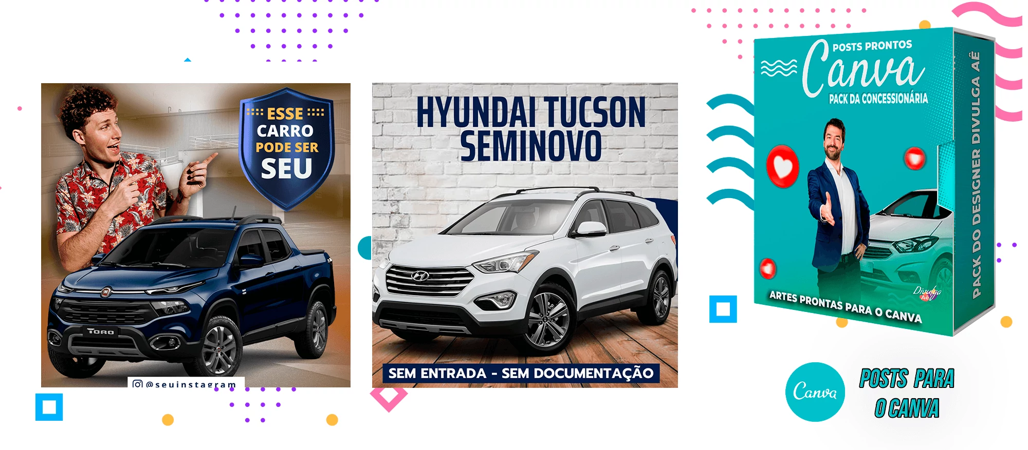 Pack de Posts Prontos para o Canva - Concessionária + Legendas - Venda de Carros e Motos - Imagem 10