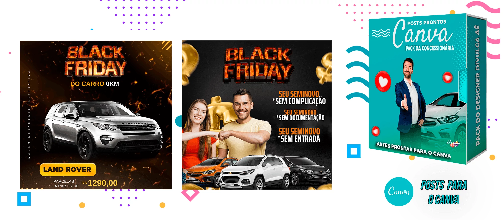 Pack de Posts Prontos para o Canva - Concessionária + Legendas - Venda de Carros e Motos - Imagem 39