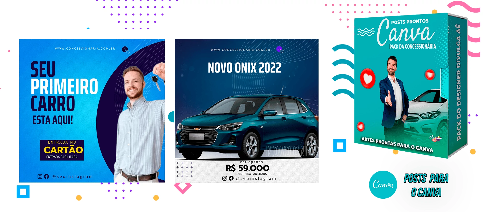 Pack de Posts Prontos para o Canva - Concessionária + Legendas - Venda de Carros e Motos - Imagem 15