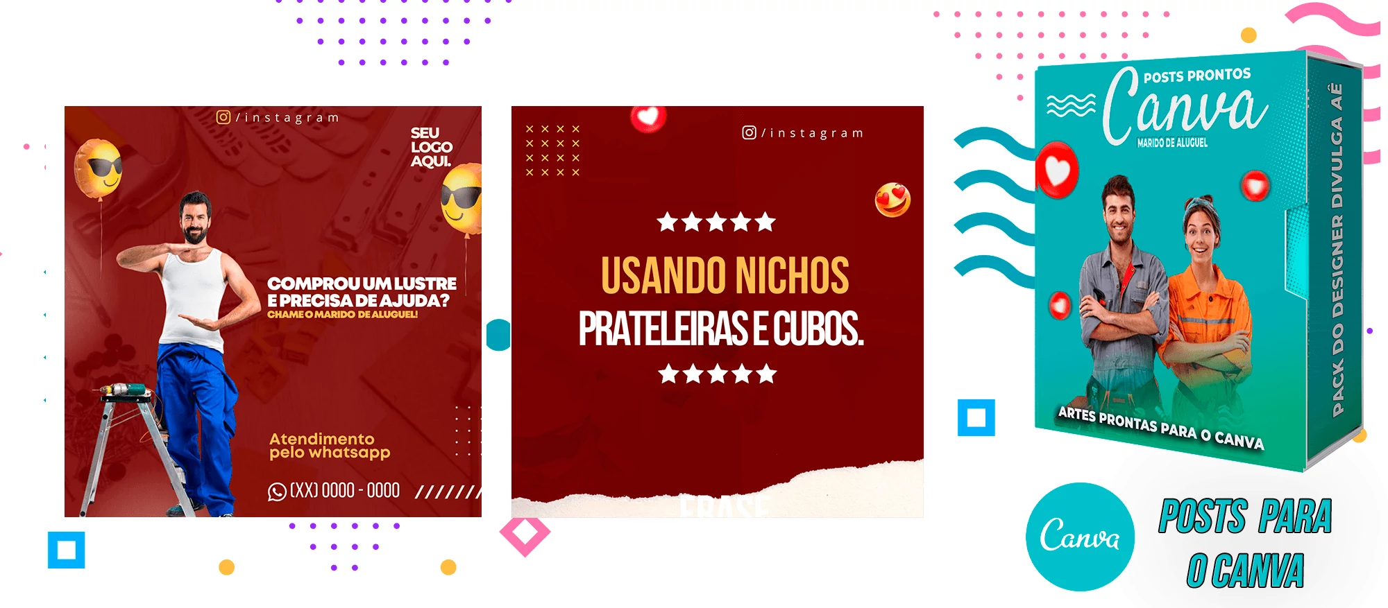 Pack de Posts Prontos - Marido de Aluguel no Canva + Legendas Prontas - Imagem 13