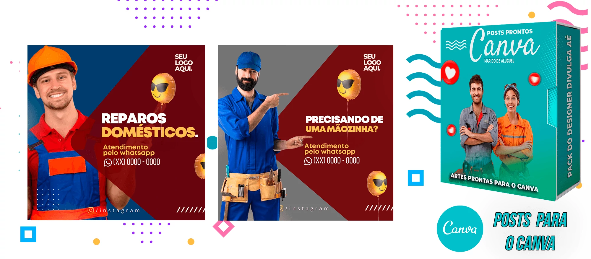 Pack de Posts Prontos - Marido de Aluguel no Canva + Legendas Prontas - Imagem 2