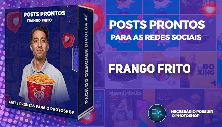 Pack de Posts Prontos Lanchonetes - Venda de Frango Frito
