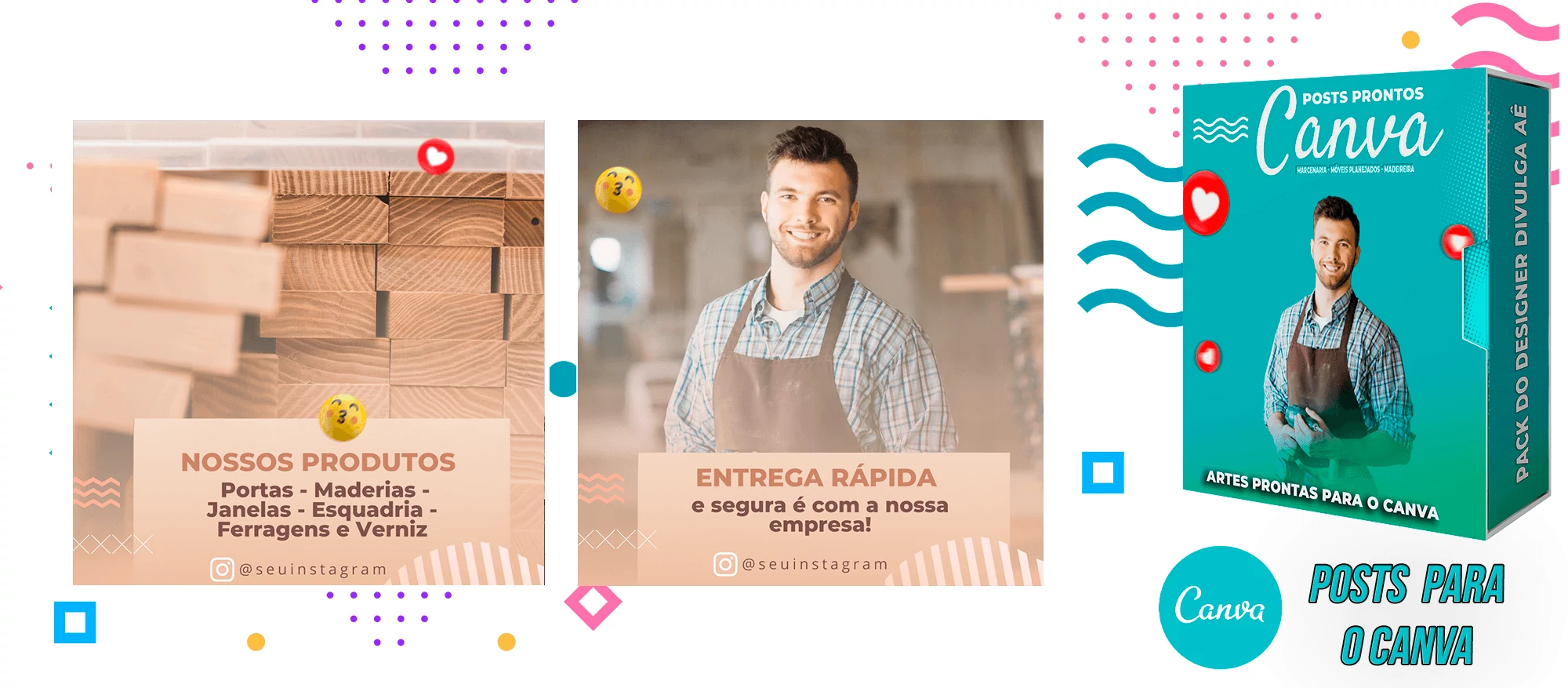 Pack de Posts Prontos para o Canva - Móveis Planejados e Marcenaria - Madereira + Legendas Prontas - Imagem 31