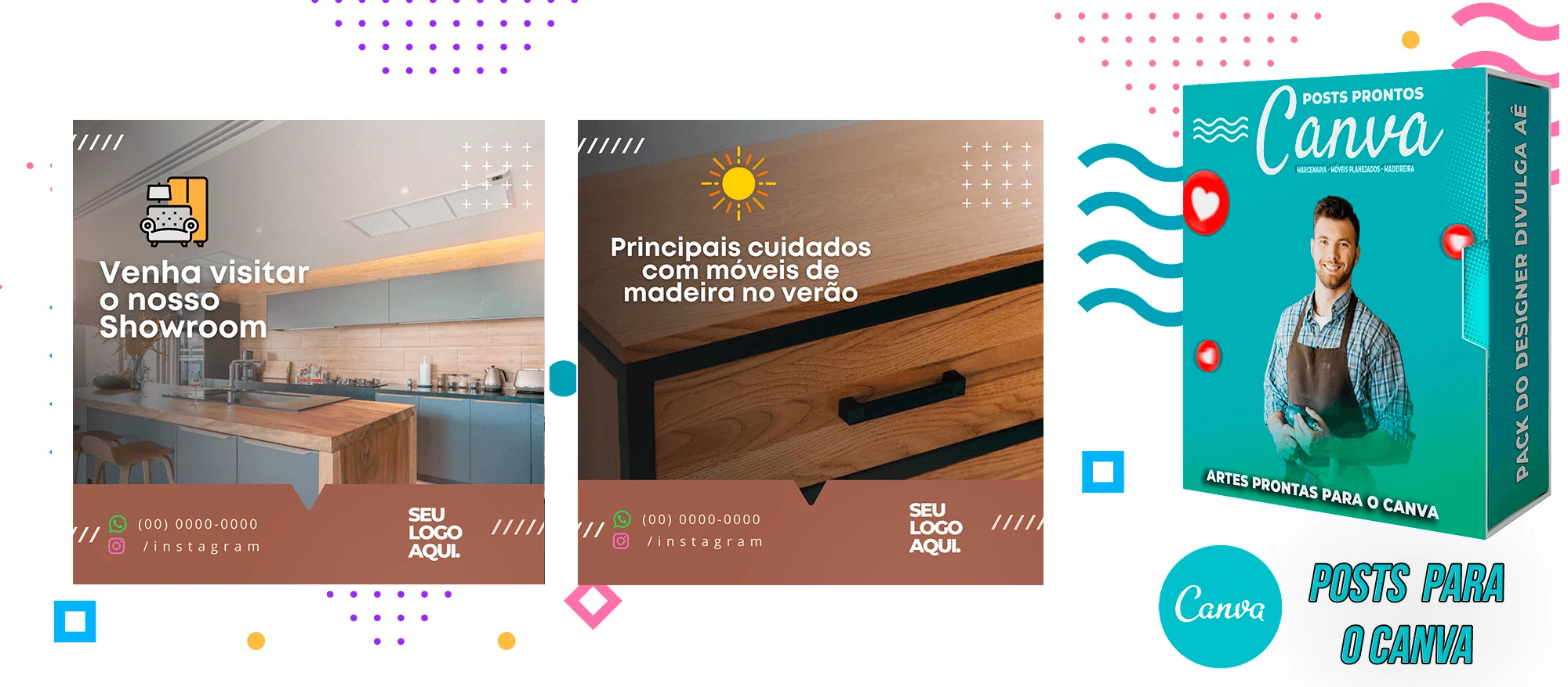 Pack de Posts Prontos para o Canva - Móveis Planejados e Marcenaria - Madereira + Legendas Prontas - Imagem 29