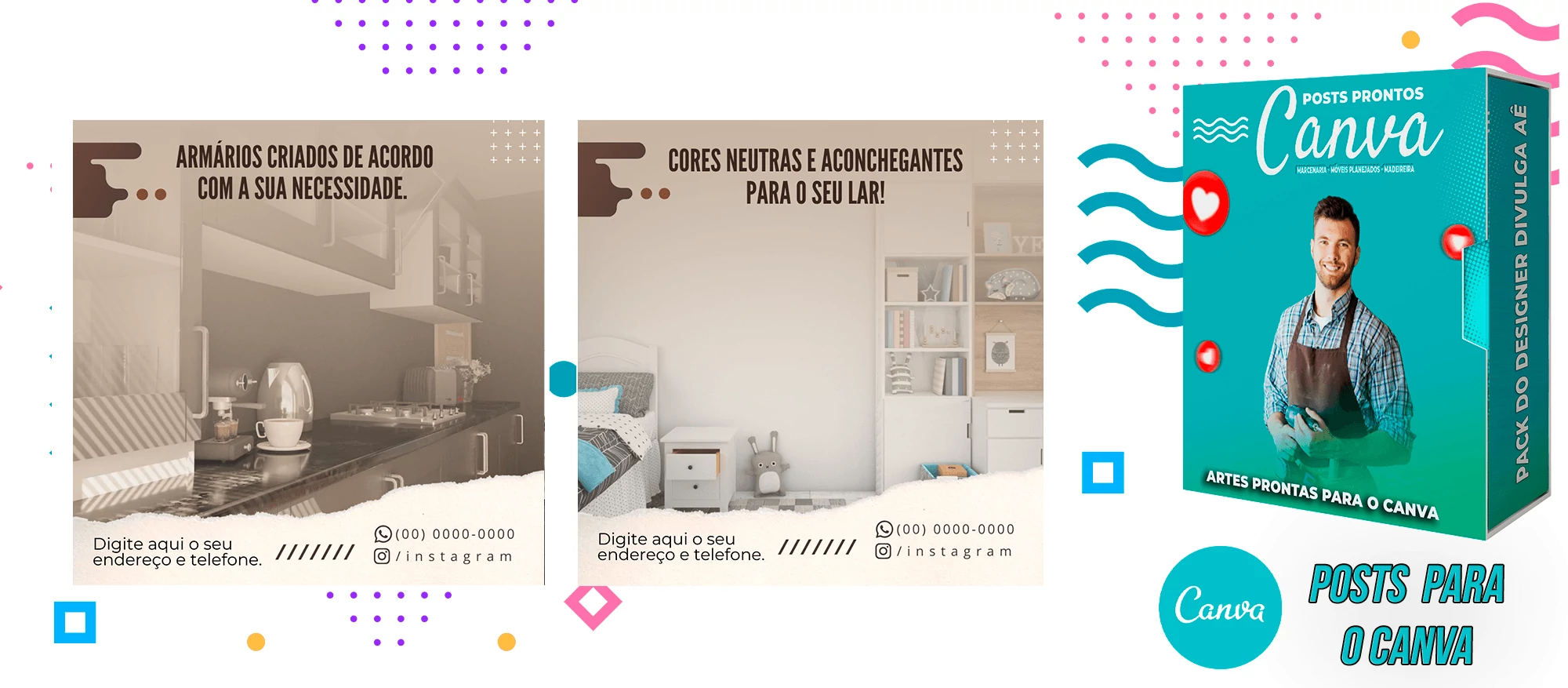 Pack de Posts Prontos para o Canva - Móveis Planejados e Marcenaria - Madereira + Legendas Prontas - Imagem 35
