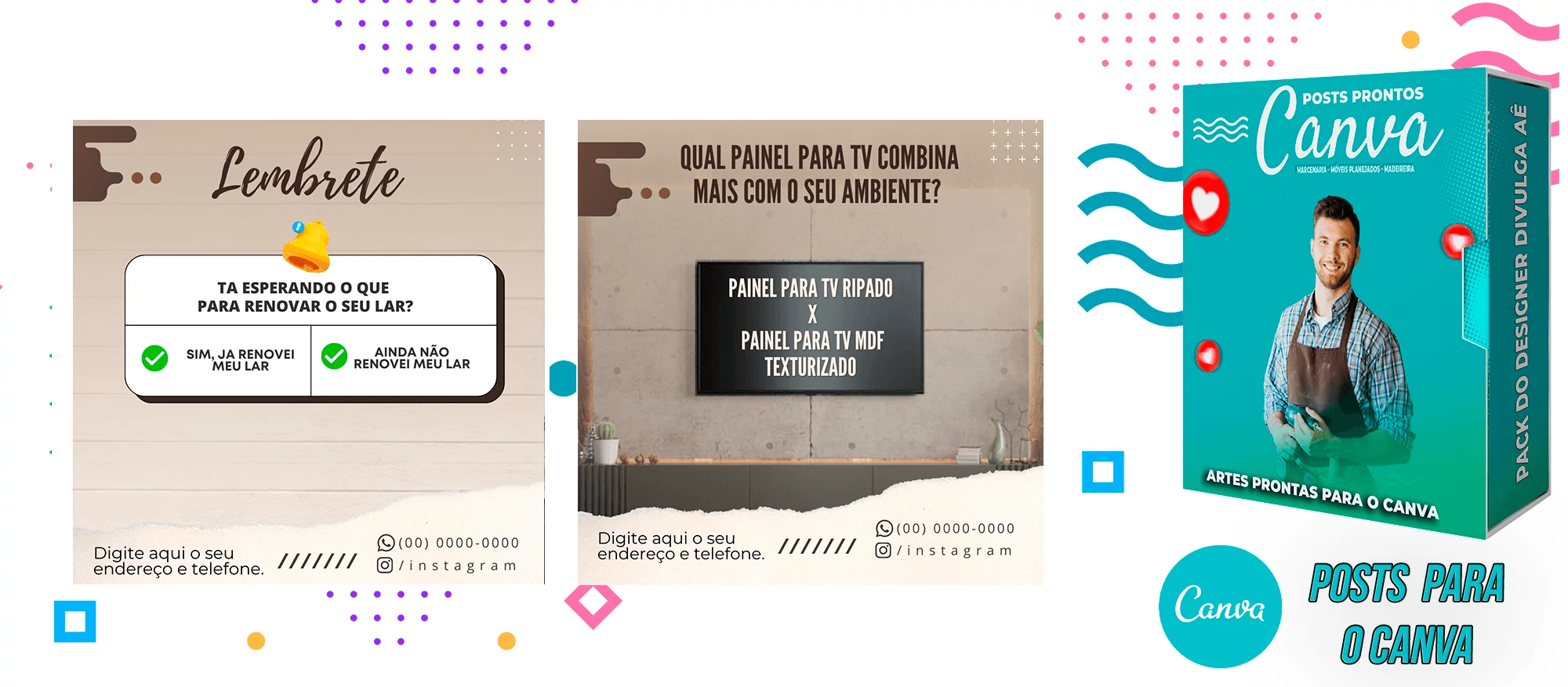 Pack de Posts Prontos para o Canva - Móveis Planejados e Marcenaria - Madereira + Legendas Prontas - Imagem 19