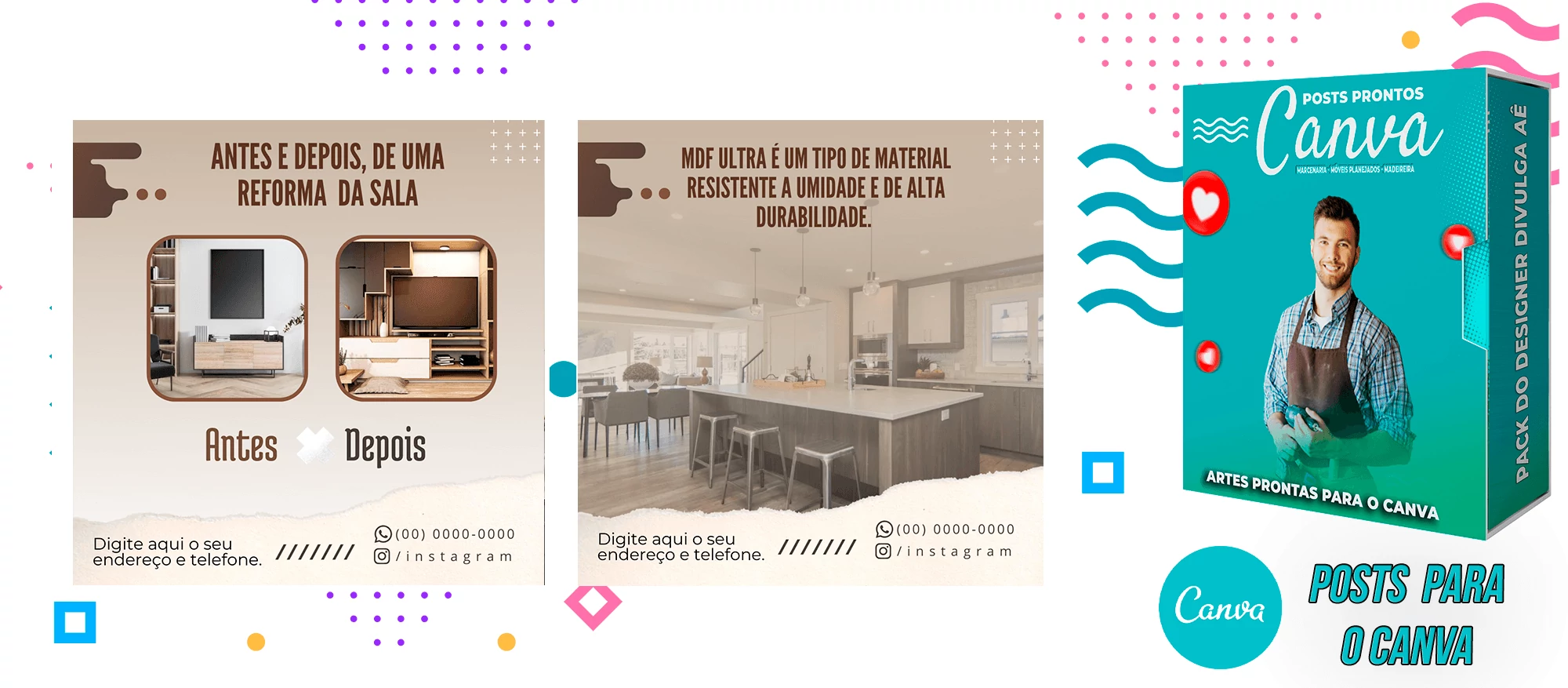Pack de Posts Prontos para o Canva - Móveis Planejados e Marcenaria - Madereira + Legendas Prontas - Imagem 30