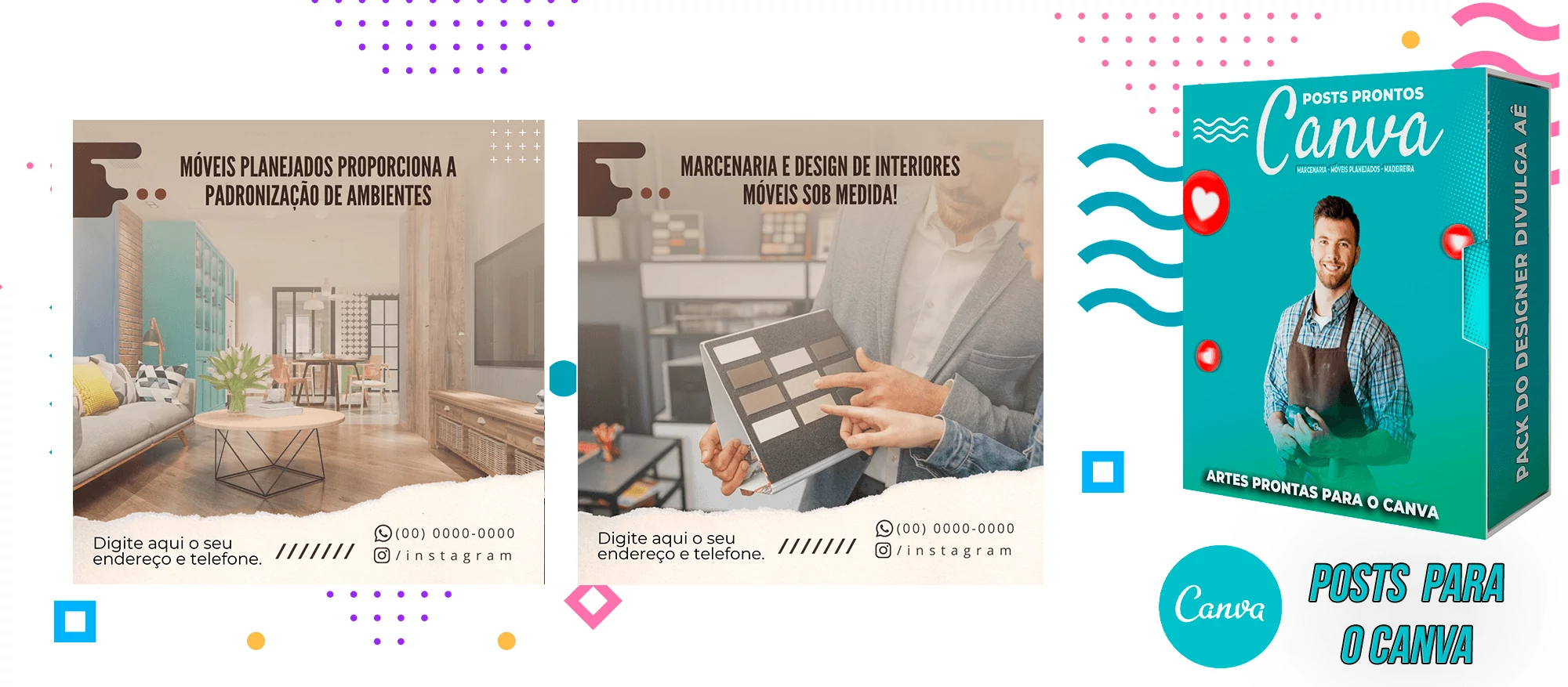 Pack de Posts Prontos para o Canva - Móveis Planejados e Marcenaria - Madereira + Legendas Prontas - Imagem 17