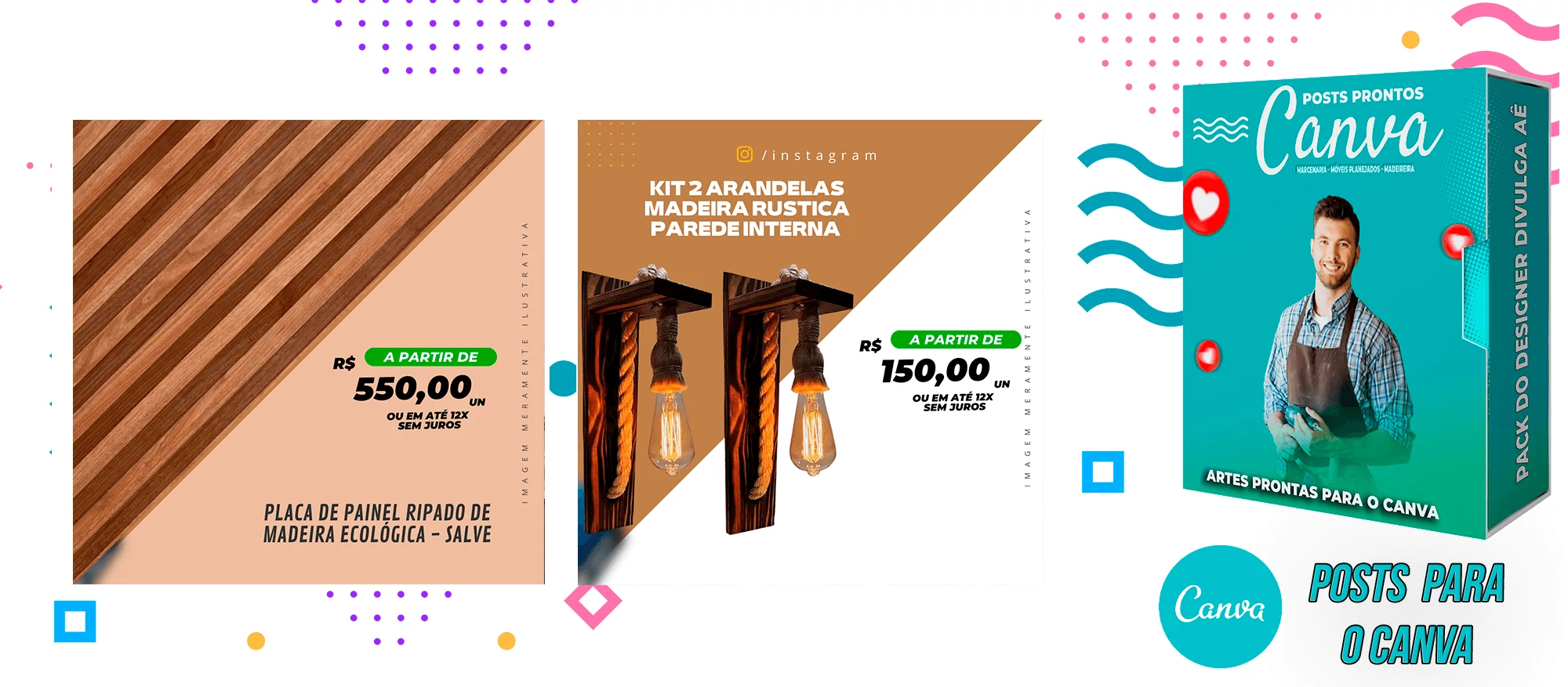 Pack de Posts Prontos para o Canva - Móveis Planejados e Marcenaria - Madereira + Legendas Prontas - Imagem 23