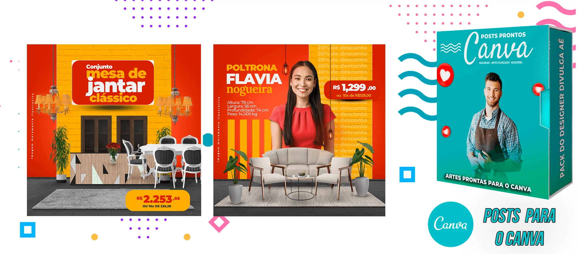 Pack de Posts Prontos para o Canva - Móveis Planejados e Marcenaria - Madereira + Legendas Prontas - Imagem 42